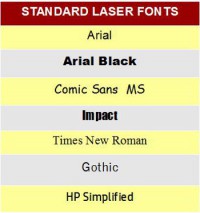 Standard Laser Fonts